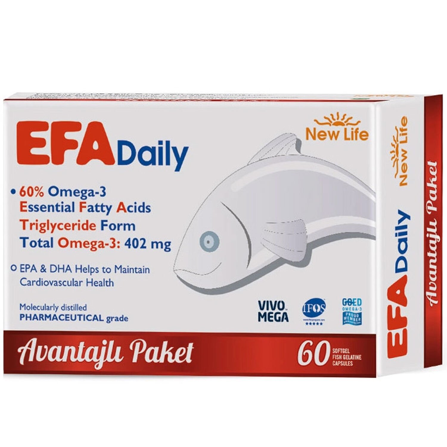 New Life Efa Daily Balık Yağı 60 Kapsül