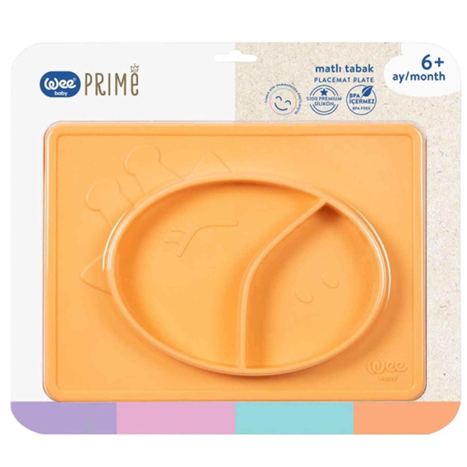 Wee Baby Prime Matlı Tabak 6+ Ay Turuncu