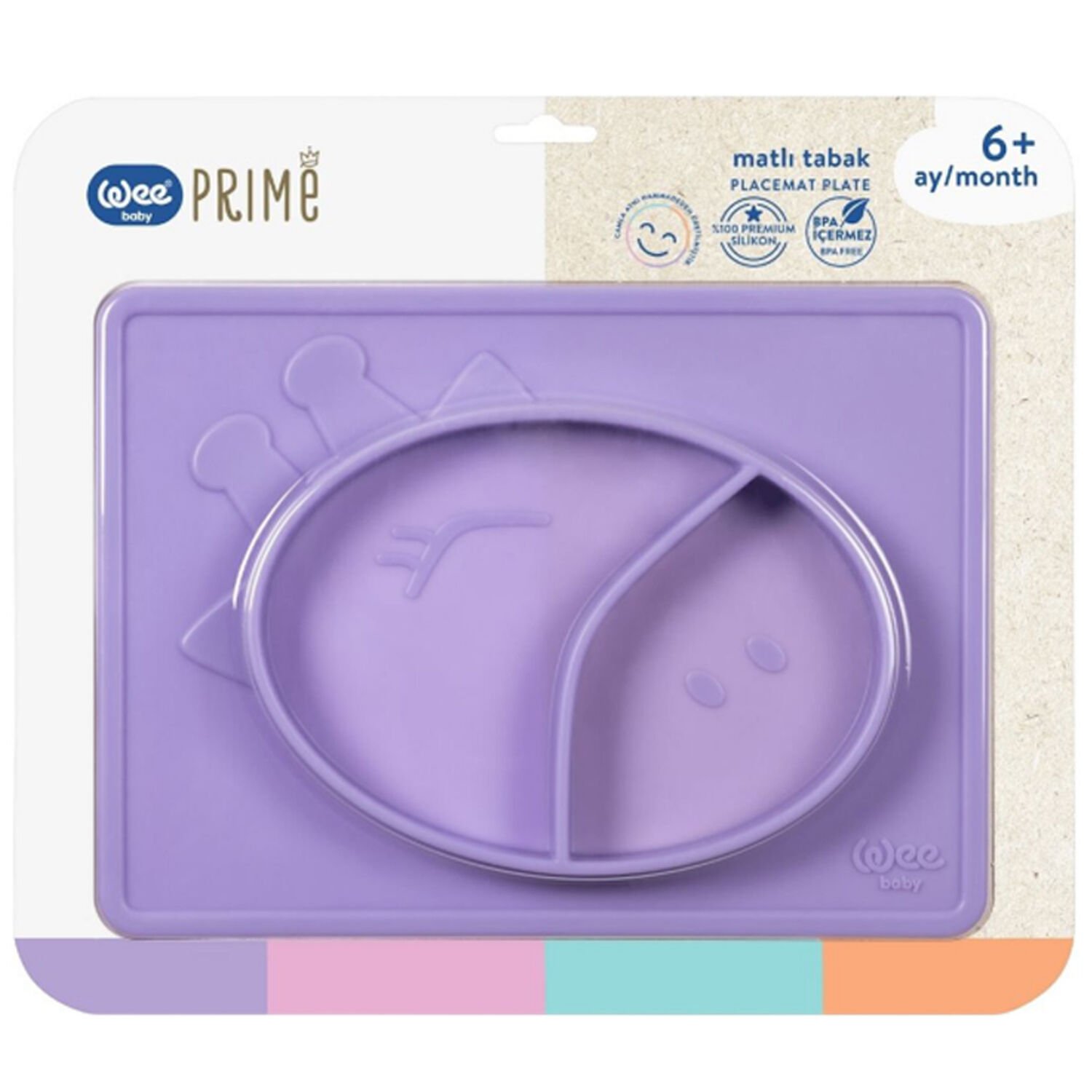 Wee Baby Prime Matlı Tabak 6+ Ay Mor