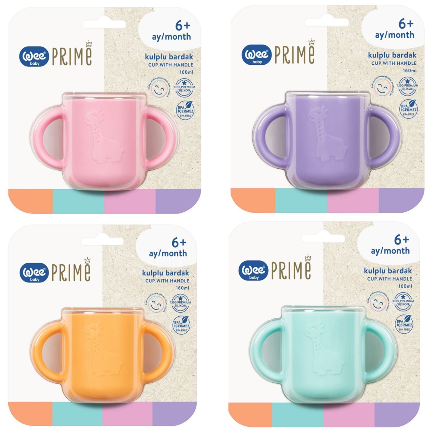 Wee Baby Prime Silikon Kulplu Bardak 6+ Ay