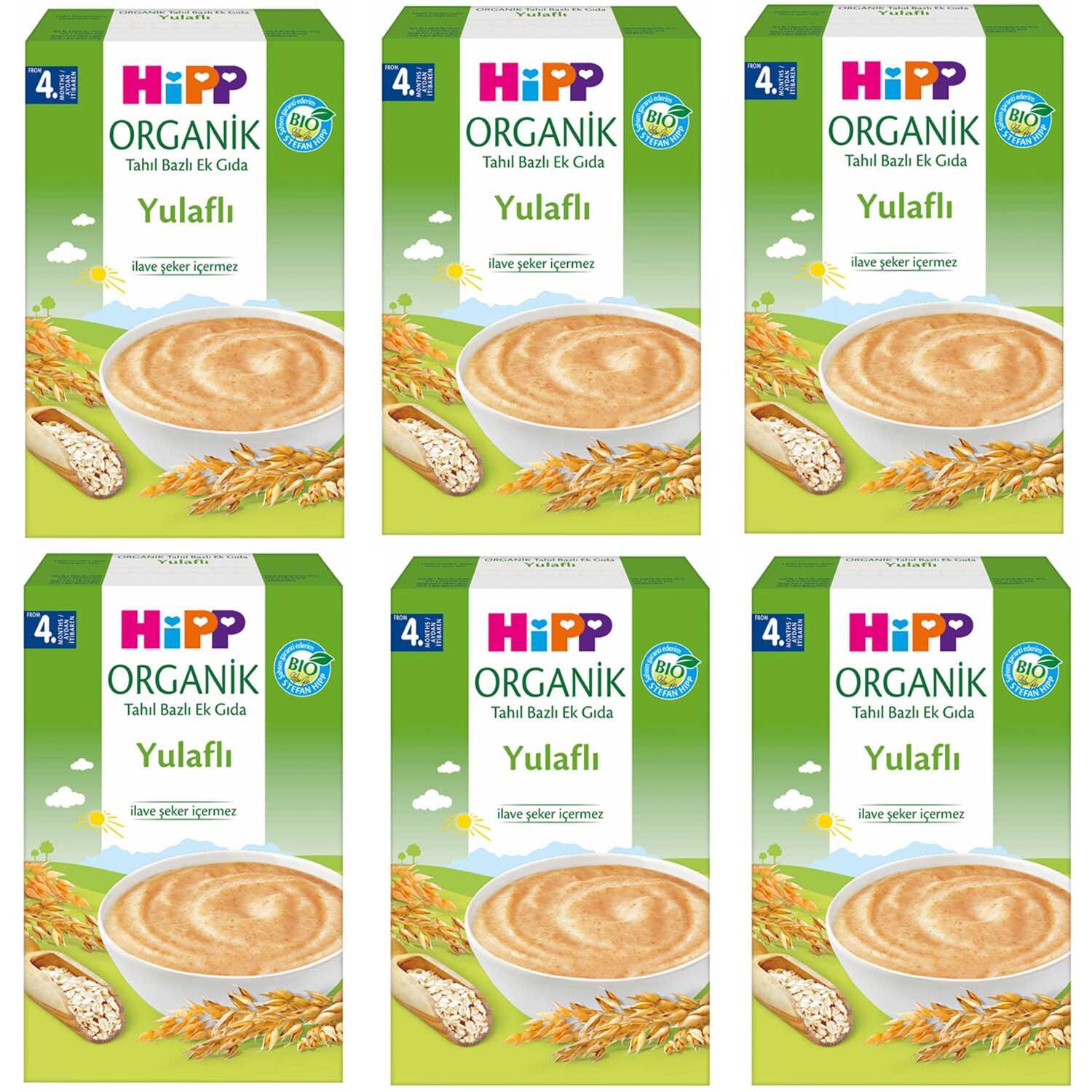 Hipp Organik Yulaflı Tahil Bazlı 4+ Ay Kaşık Maması 200 gr 6 ADET