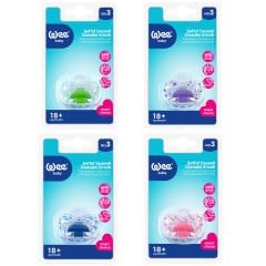 Wee Baby Şeffaf Desenli Damaklı No 3 Emzik 18+ Ay