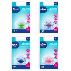 Wee Baby Şeffaf Desenli Damaklı No 3 Emzik 18+ Ay