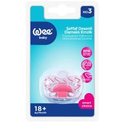 Wee Baby Şeffaf Desenli Damaklı No 3 Emzik 18+ Ay