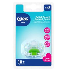 Wee Baby Şeffaf Desenli Damaklı No 3 Emzik 18+ Ay Yeşil