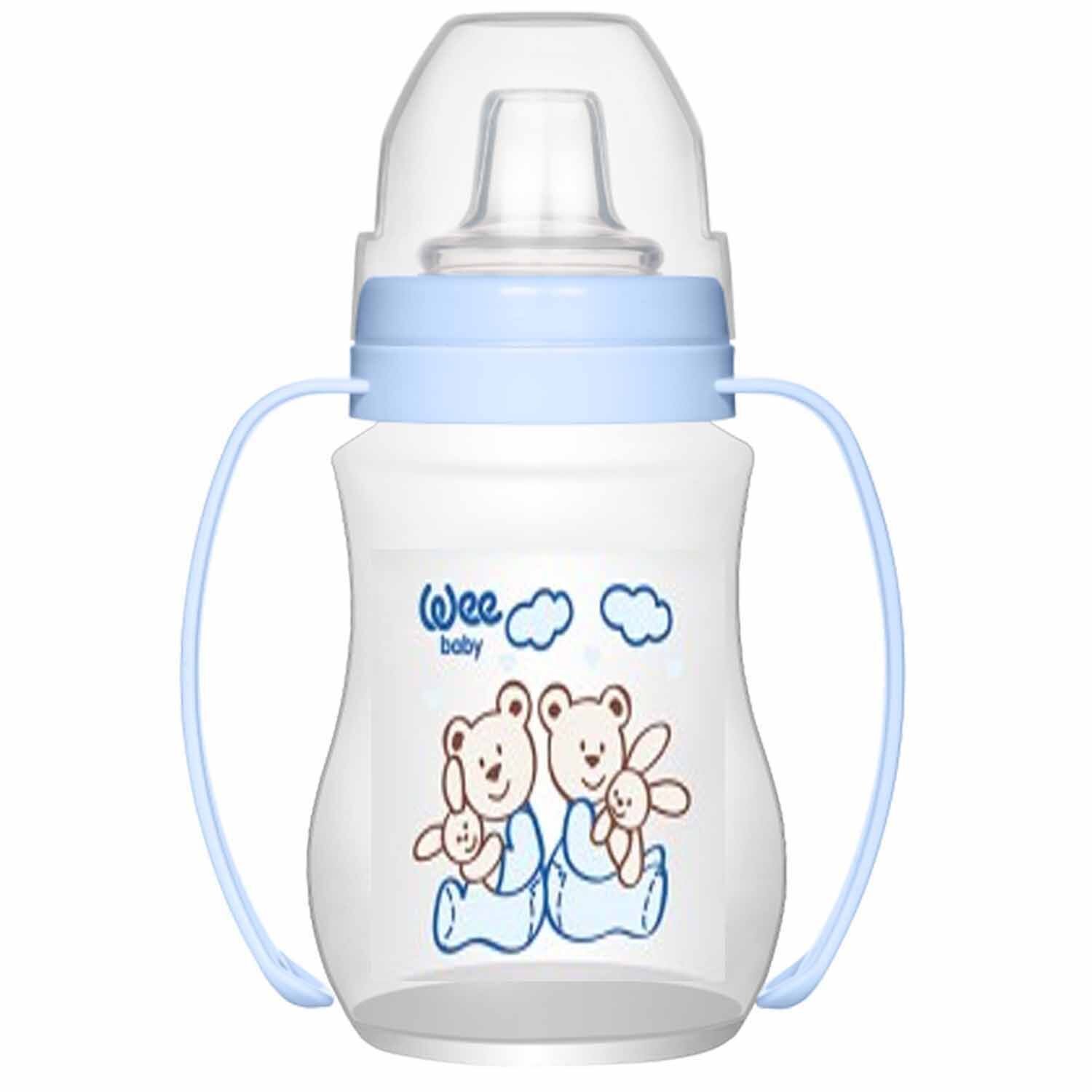Wee Baby Akıtmaz Kulplu PP Bardak 250 ml Mavi