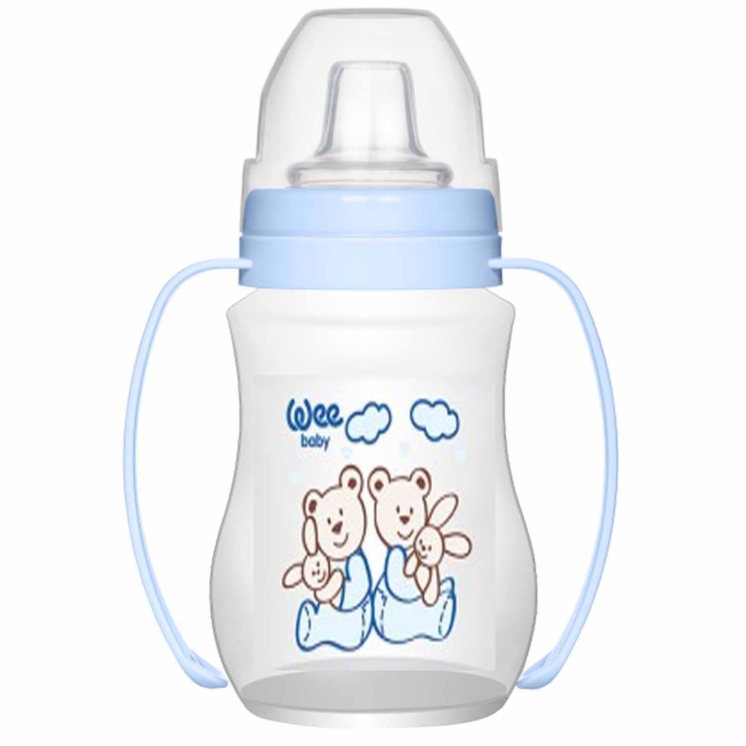 Wee Baby Akıtmaz Kulplu PP Bardak 250 ml Mavi