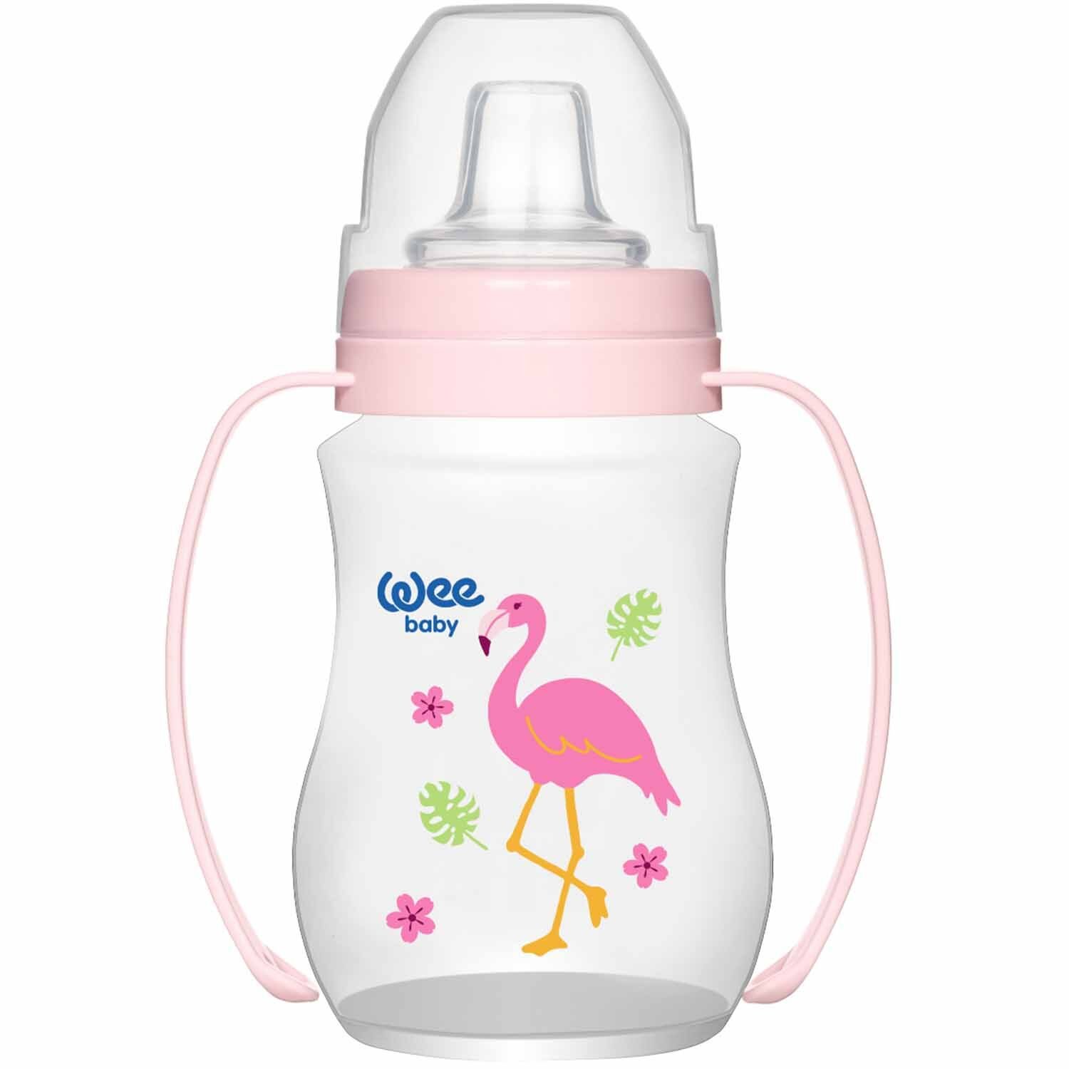Wee Baby Akıtmaz Kulplu PP Bardak 250 ml Pembe