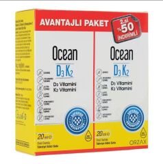 Ocean Vitamin D3 K2 Damla 20 ml 2 li Avantajlı Paket