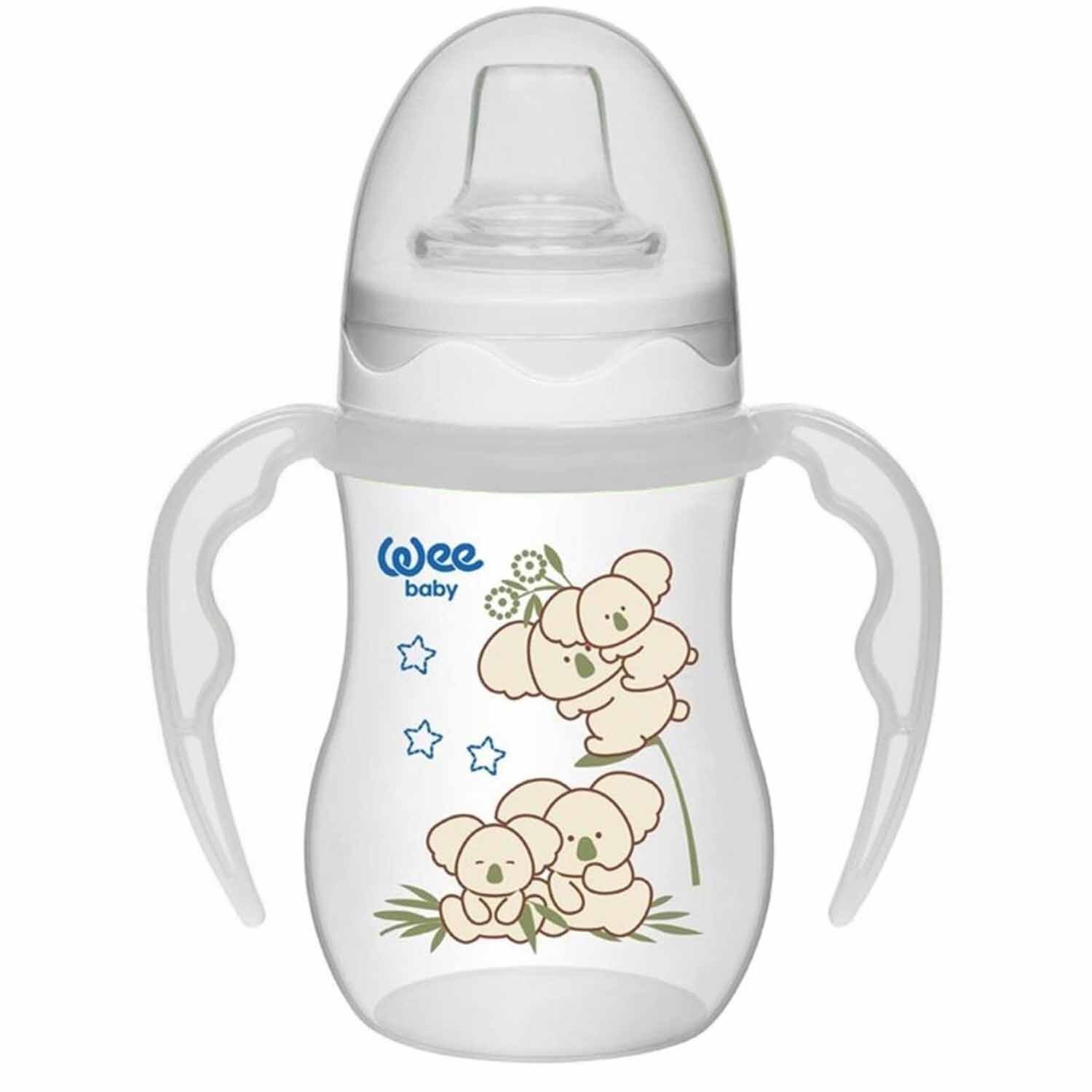 Wee Baby Akıtmaz Kulplu PP Bardak 250 ml Beyaz