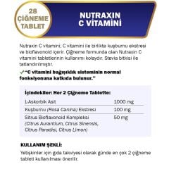Nutraxin Vitamin C 28 Çiğneme Tableti 2 ADET