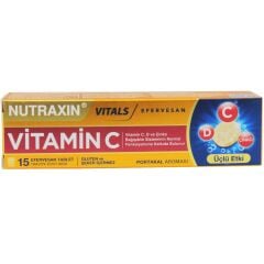 Nutraxin Vitamin C D Ve Çinko Üçlü Etki 15 Efervesan Tablet