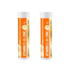 Nutraxin Vitamin C D Ve Çinko Üçlü Etki 15 Efervesan Tablet 2 ADET