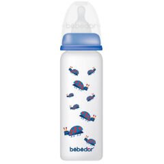Bebedor Desenli PP Biberon Orta Akış 250 ml Kırmızı