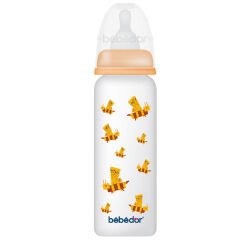 Bebedor Desenli PP Biberon Orta Akış 250 ml Sarı