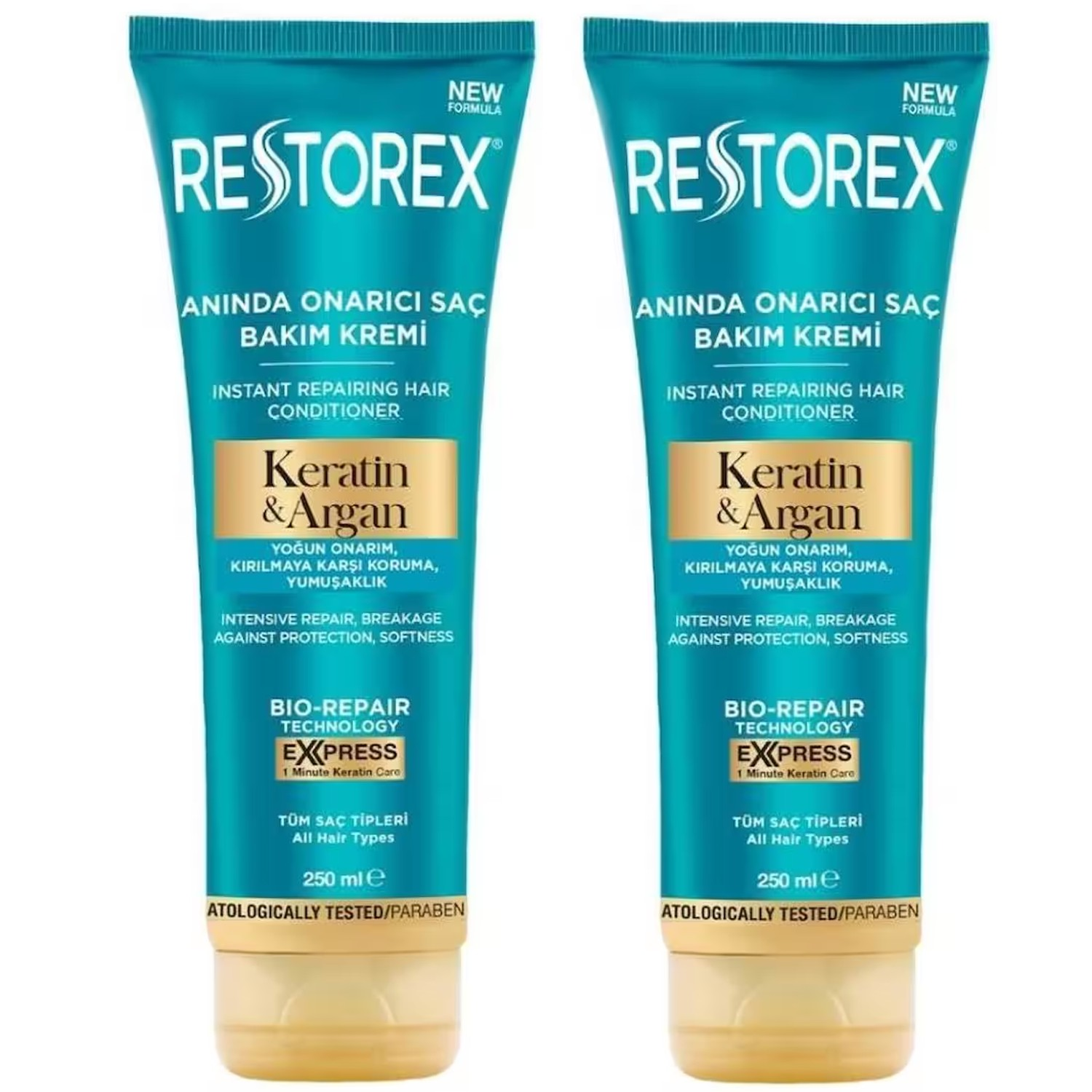 Restorex Keratin Argan Onarıcı Saç Bakım Kremi 250 ml 2 ADET
