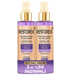 Restorex Collagen Ve Biotin Dolgunlaştırıcı Sıvı Saç Kremi 2 x 200 ml