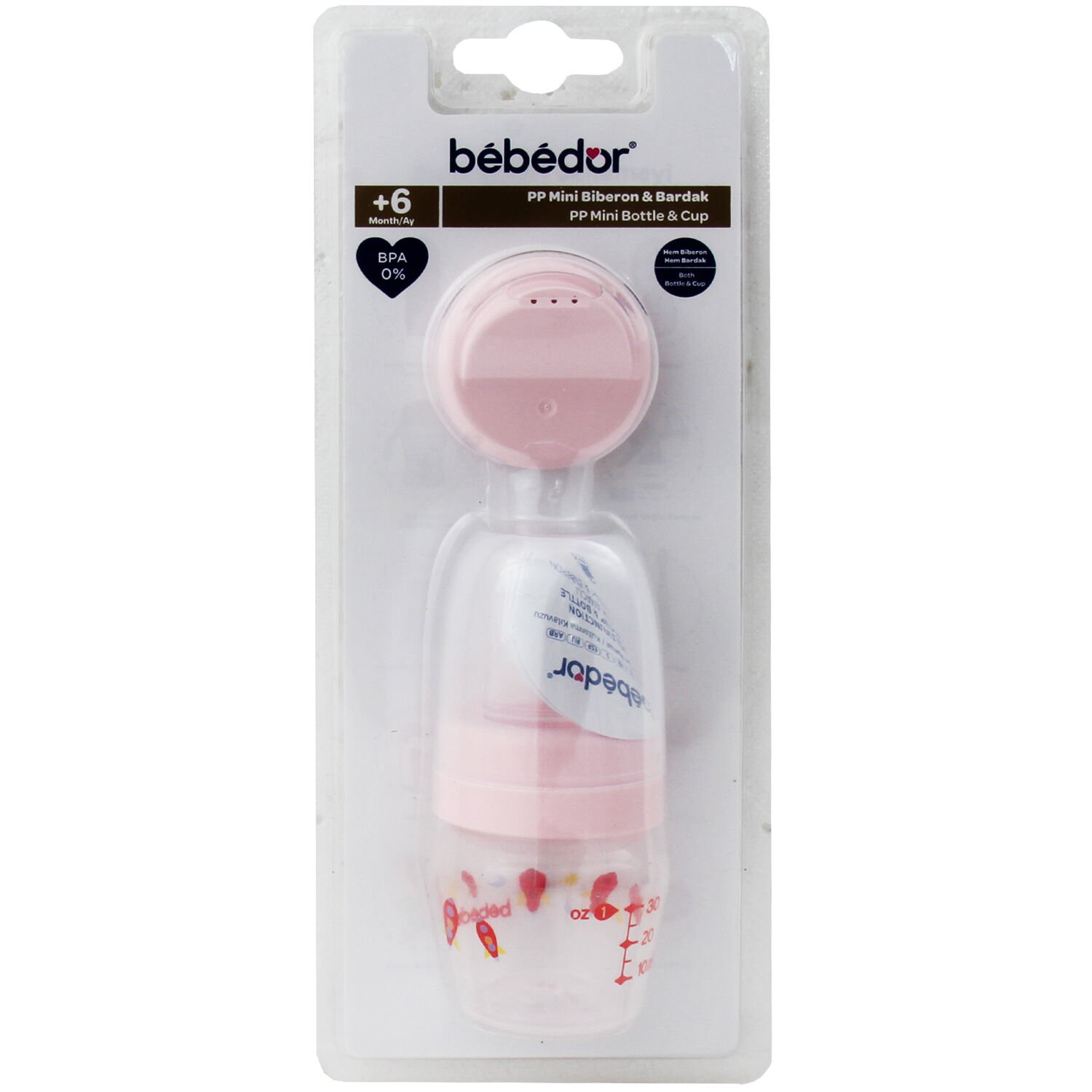 Bebedor 20301 Mini Bardak Biberon Çok Amaçlı 30 ml Pembe