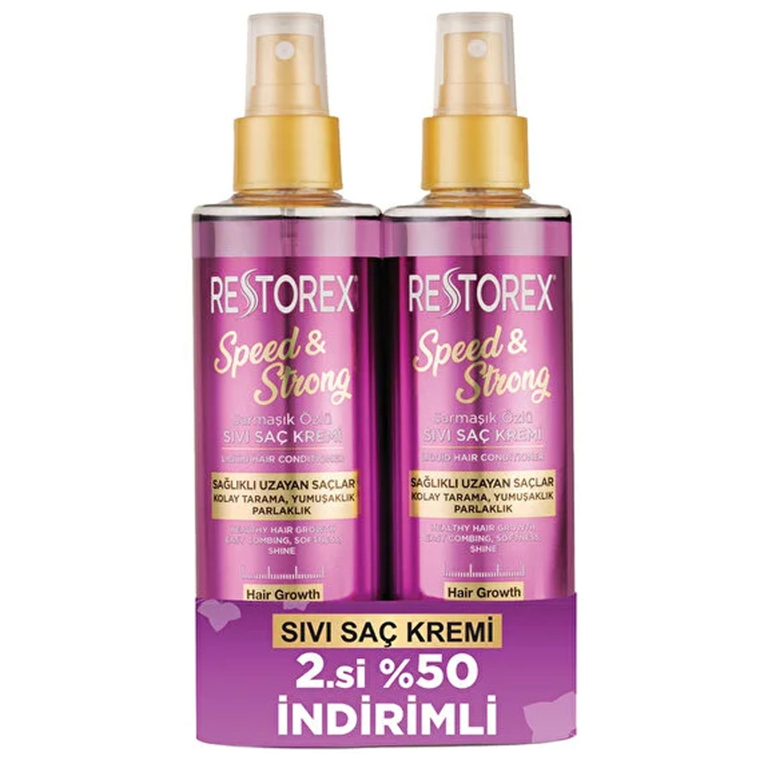 Restorex Speed & Strong Sarmaşık Özlü Sıvı Saç Kremi 2 x 200 ml