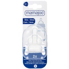 Mamajoo Cam Biberon Emziği 2'li No 1 (S) 0+Ay