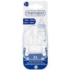 Mamajoo Cam Biberon Emziği 2'li No 1 (S) 0+Ay