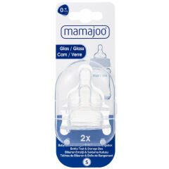 Mamajoo Cam Biberon Emziği 2'li No 1 (S) 0+Ay