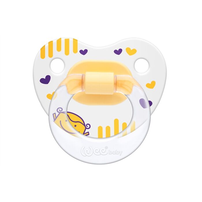 Wee Baby Desenli Damaklı No 1 Emzik 0-6 Ay Sarı