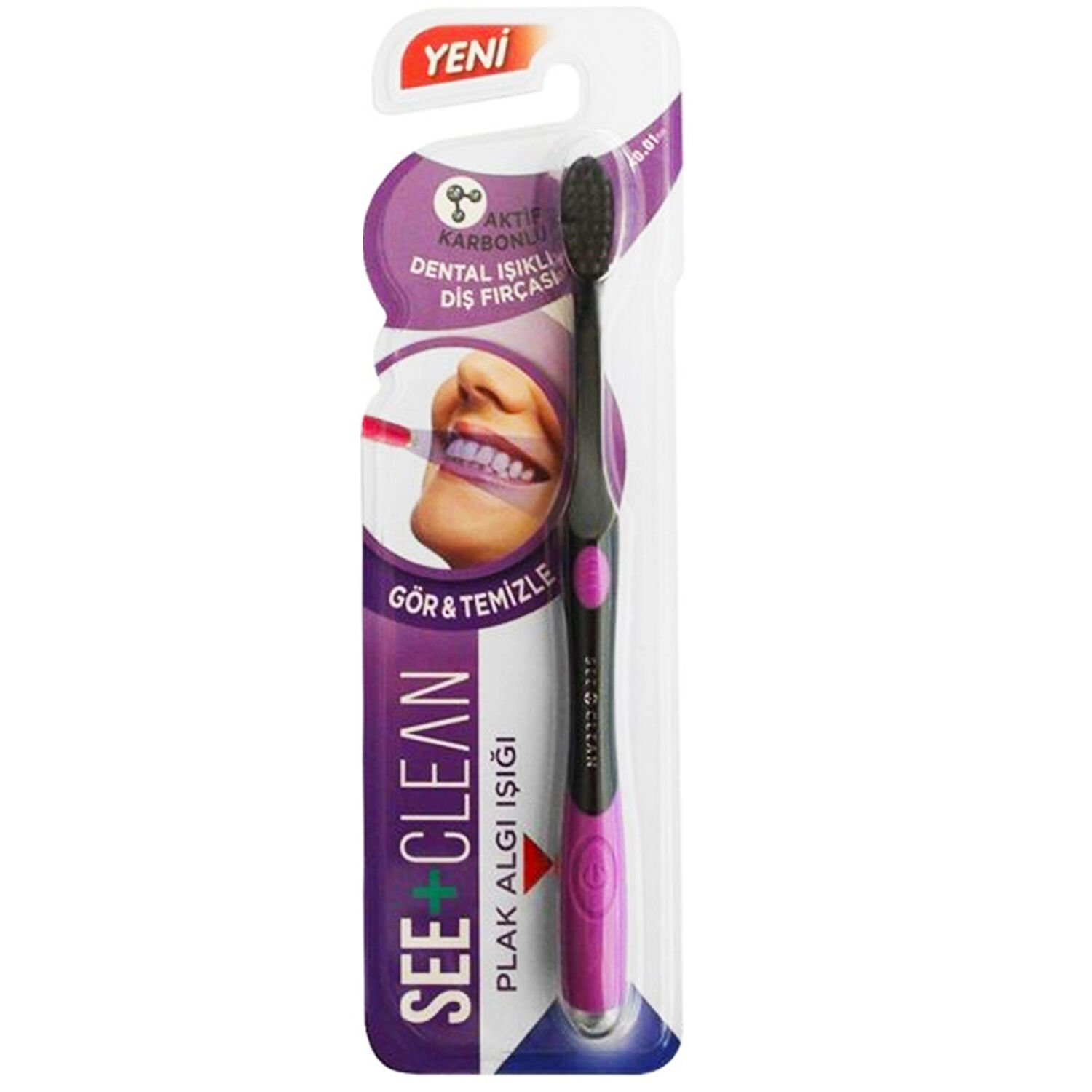 See Clean Plak Algı Işıklı Diş Fırçası Pembe