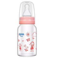 Wee Baby Isıya Dayanıklı Cam Biberon 120 ml Mavi