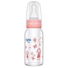 Wee Baby Isıya Dayanıklı Cam Biberon 180 ml Pembe