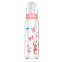 Wee Baby Isıya Dayanıklı Cam Biberon 240 ml Pembe