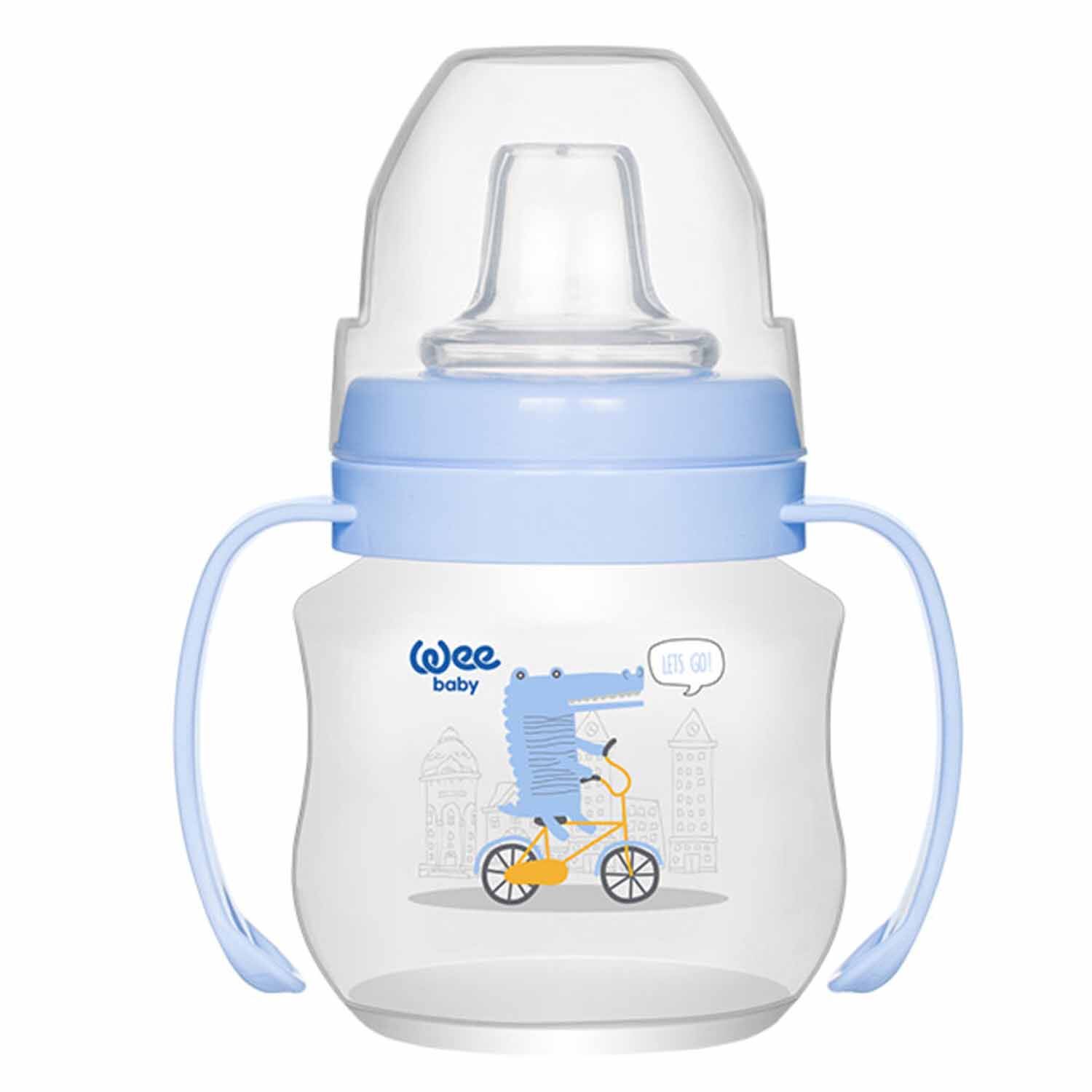 Wee Baby Akıtmaz Kulplu PP Bardak 125 ml Mavi