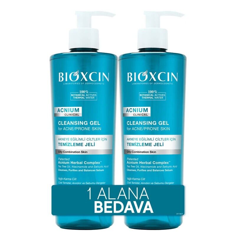 Bioxcin Acnium Sebum Dengeleyici Yüz Yıkama Jeli 500 ml + 500 ml Avantaj Paket
