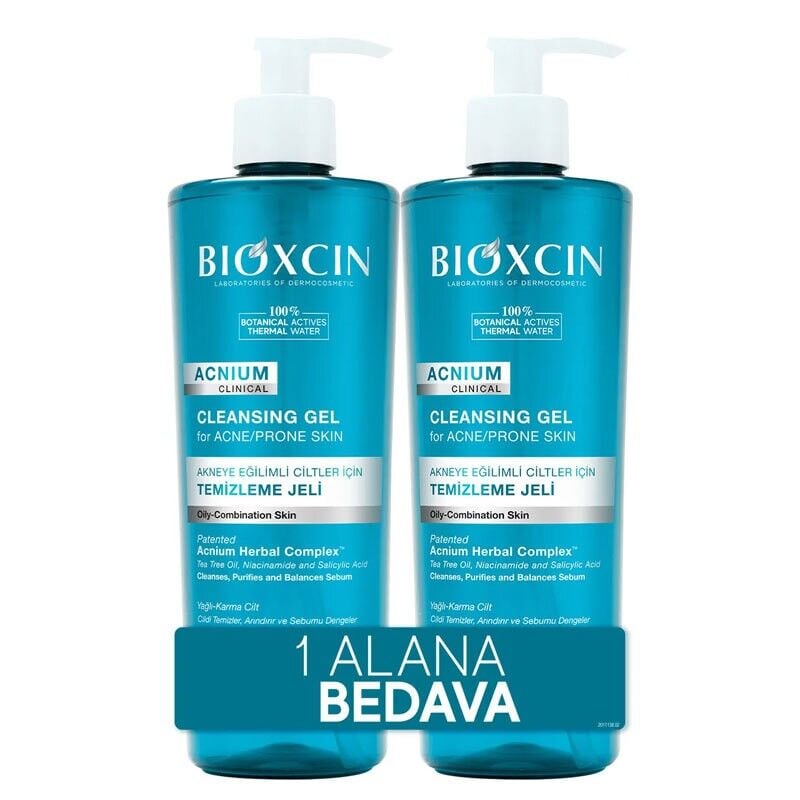 Bioxcin Acnium Sebum Dengeleyici Yüz Yıkama Jeli 500 ml + 500 ml Avantaj Paket