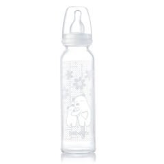 Bebedor Isıya Dayanıklı Cam Biberon 240 ml Beyaz