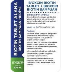 Bioxcin Biotin 5000 Mcg 60 Tablet + Biotin Şampuan 300 ml