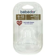Bebedor 332 Silikon Yumuşak Biberon Emziği 6-12 Ay Orta Akış