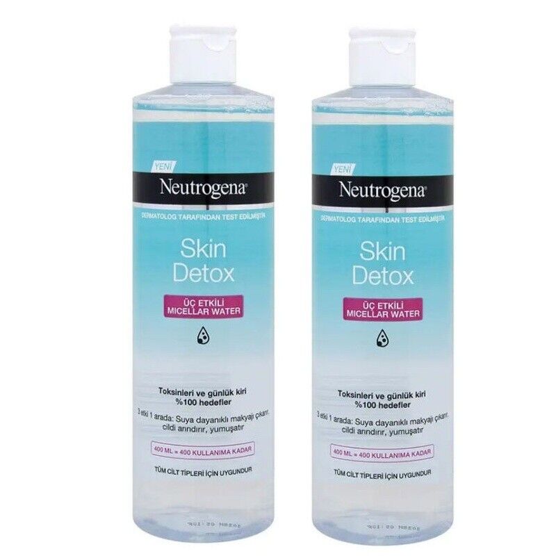 Neutrogena Skin Detox 3 Etkili Micellar Temizleme Suyu 400 ml + 400 ml