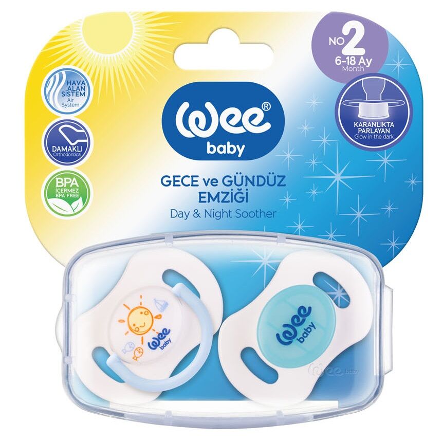 Wee Baby 153 Gece Ve Gündüz No 2 6-18 Ay 2 li Emzik Mavi
