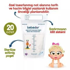 Bebedor 679 Anne Sütü Saklama Poşeti 20 li