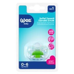 Wee Baby Şeffaf Desenli Damaklı No 1 Emzik 0-6 Ay Yeşil