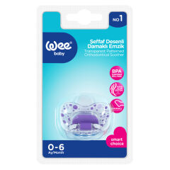 Wee Baby Şeffaf Desenli Damaklı No 1 Emzik 0-6 Ay Mor