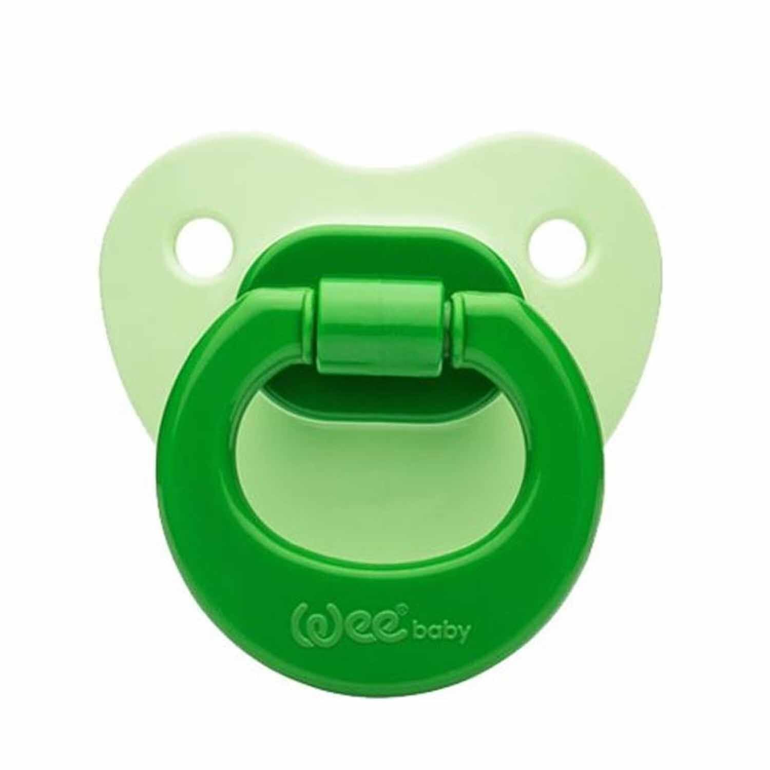 Wee Baby Mat Gövdeli Silikon Damaklı No 2 Emzik 6-18 Ay Yeşil