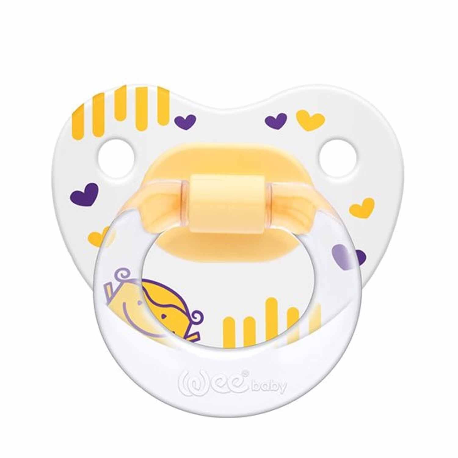 Wee Baby Desenli Damaklı No 2 Emzik 6-18 Ay Sarı