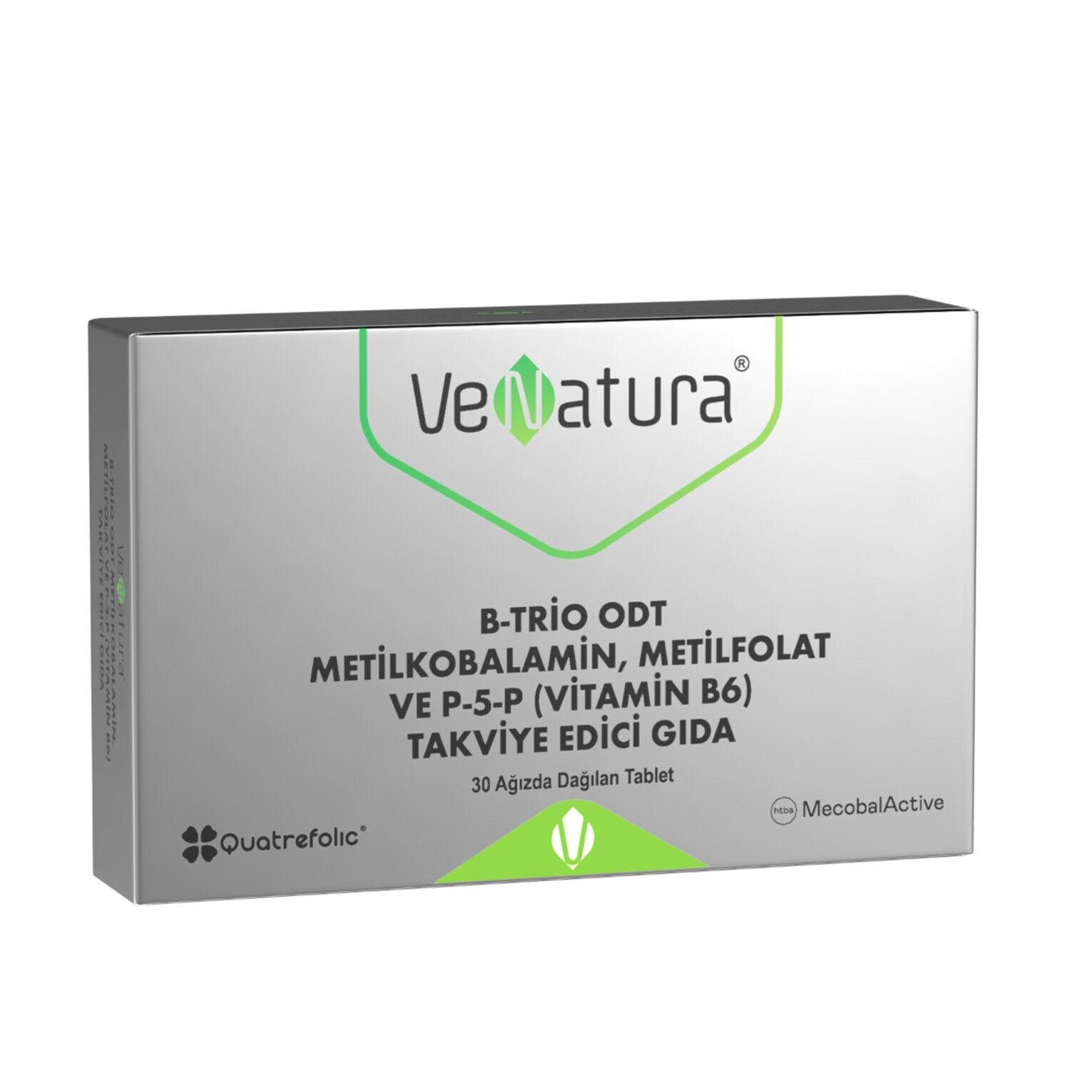 VeNatura B-Trio ODT Metilkobalamin, Metilfolat ve P-5-P Takviye Edici Gıda 30 Tablet