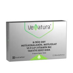 VeNatura B-Trio ODT Metilkobalamin, Metilfolat ve P-5-P Takviye Edici Gıda 30 Tablet