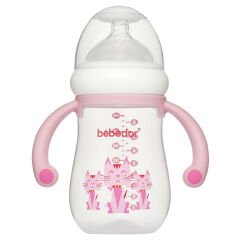 Bebedor Geniş Ağızlı Kulplu PP Biberon Antikolik Sistem 240 ml Pembe