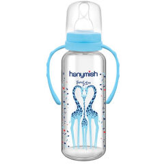 Hanymish 402 Kulplu Cam Biberon 240 ml Pembe