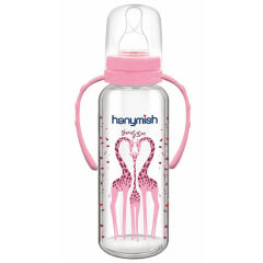 Hanymish 402 Kulplu Cam Biberon 240 ml Mavi
