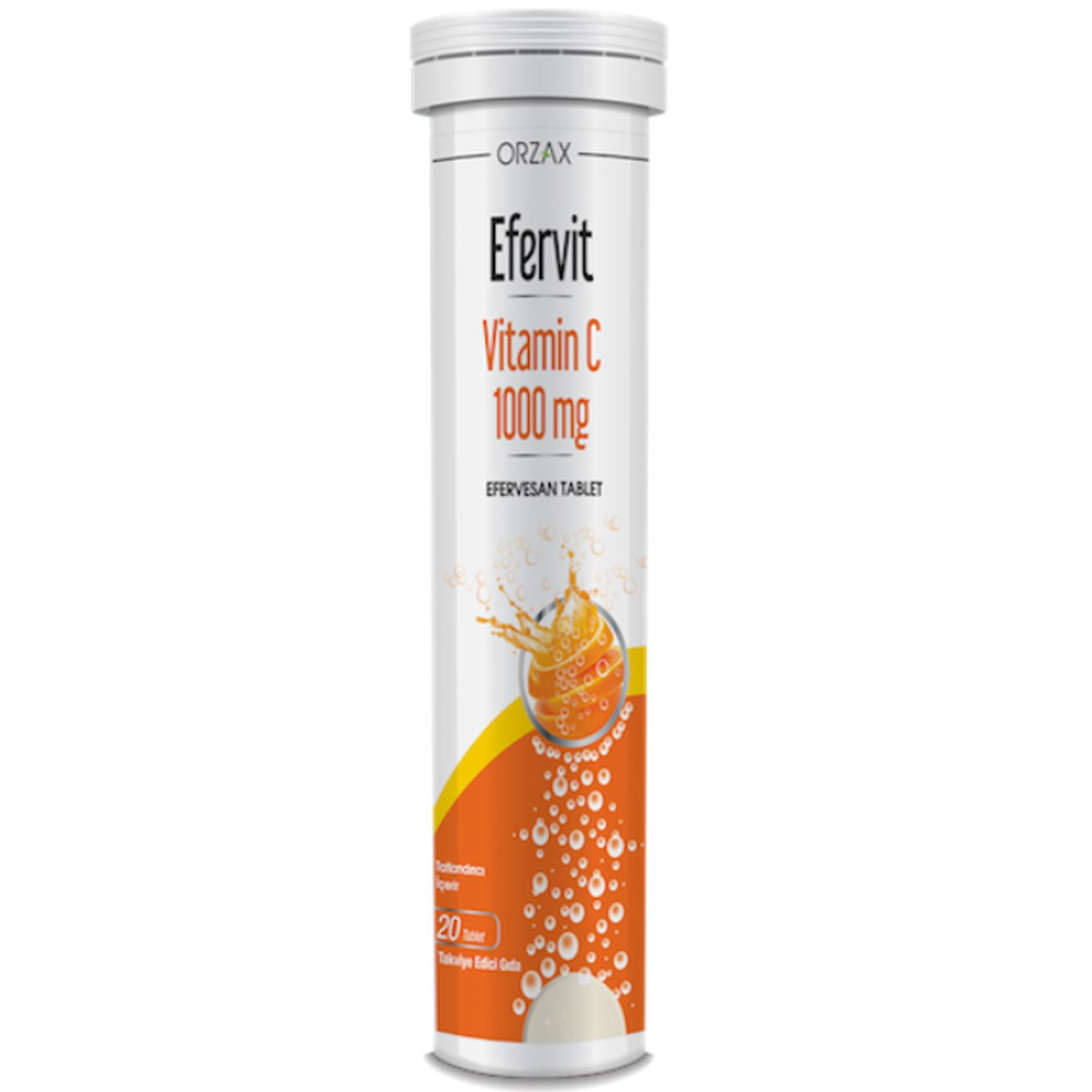 Orzax Efervit Vitamin C 1000 mg 20 Efervesan Tablet